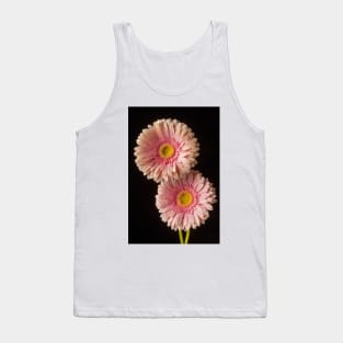 Two Dew Covered Pink Gerbera Daises Tank Top